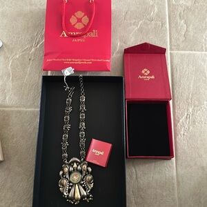 Indian Pakistani Amrapali Silver gold necklace $600